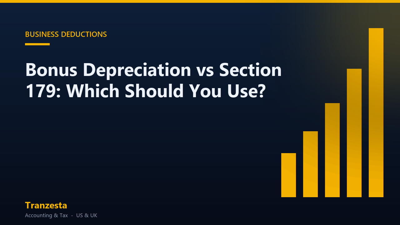 Bonus depreciation vs Section 179 - Tranzesta tax guide